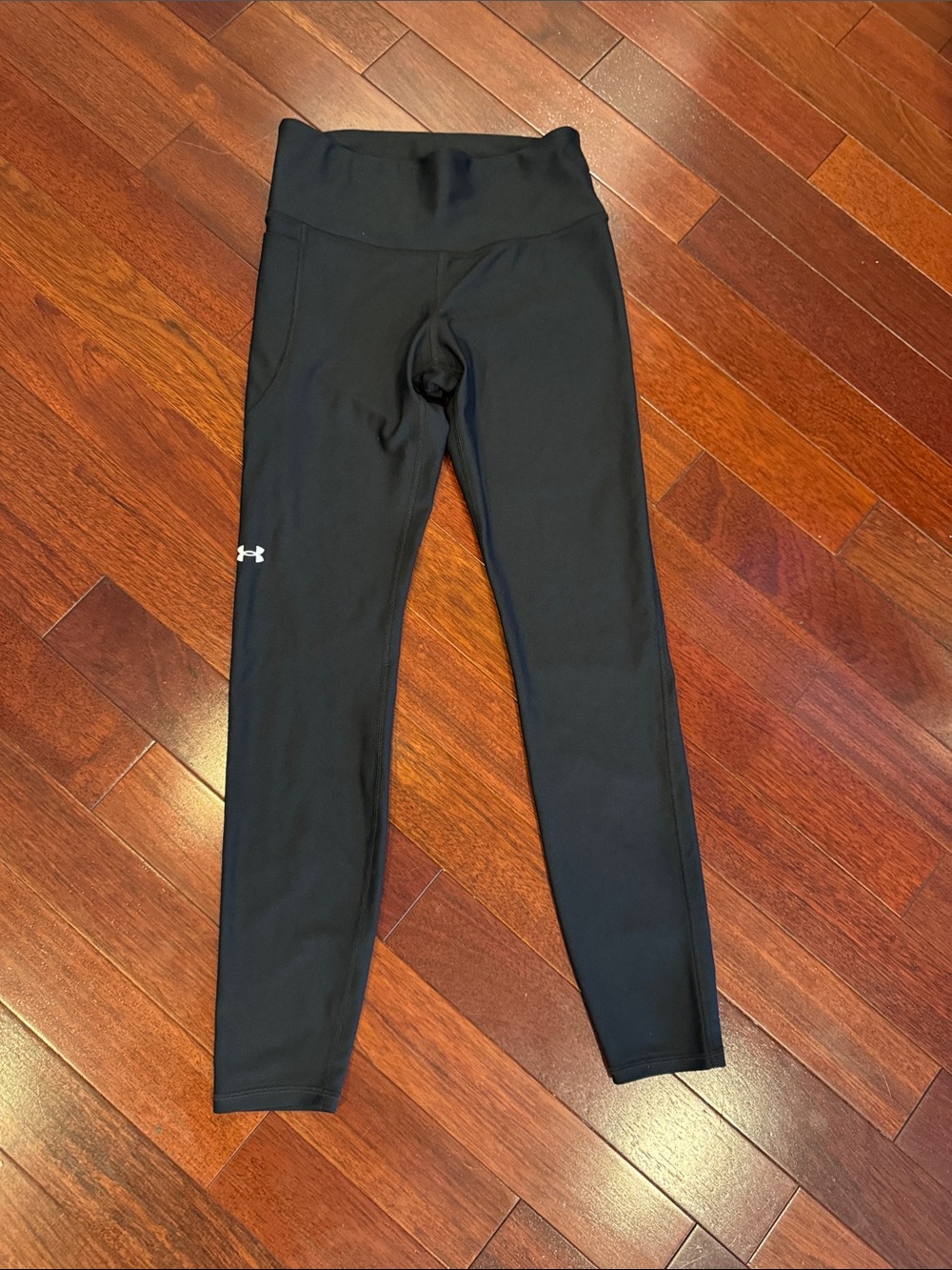 Under Armour Black High-Waist Training Leggings with White Logo